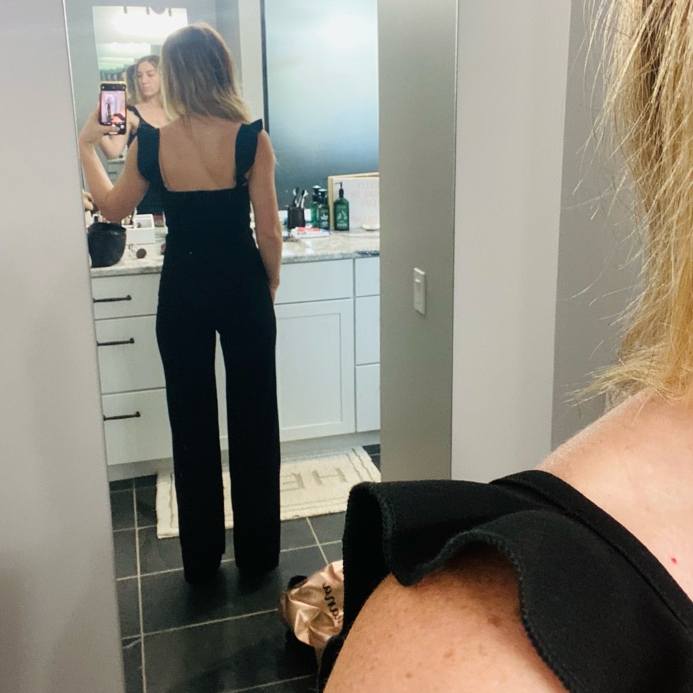 Black Ruffle Jumpsuit - Picture 4 of 4